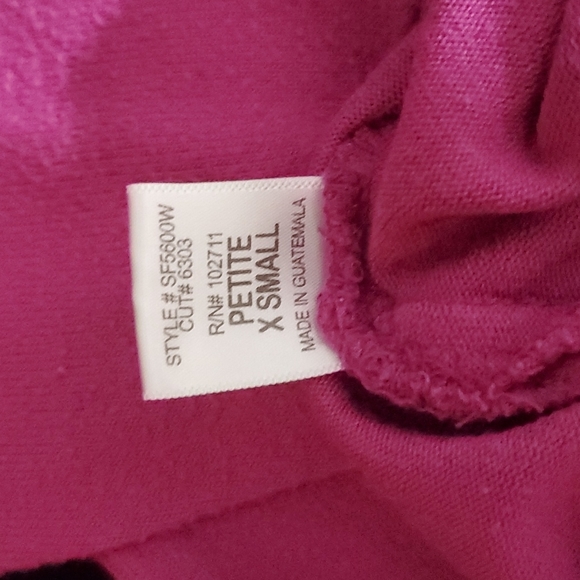 GIBSON Womens Fuchsia V-Neck Drop Shoulder Pullover Sweater-Hi-Lo Hem-EUC-Sz PXS - Picture 11 of 15